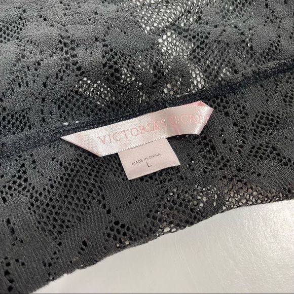 Victoria’s Secret large lingerie slip dress black lace halter - Picture 2 of 11